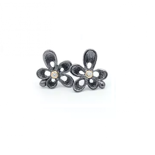 PerBorupViolinaSortoxyderetslvrestikmed14ktguldogialt002ctDiamant1005SX-31
