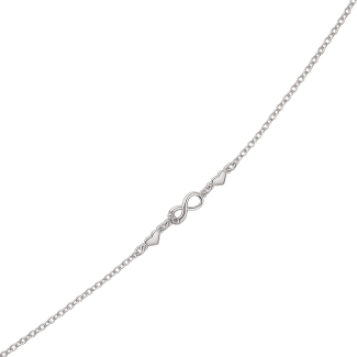 Støvring Design Rhodineret Sølv Armbånd med Evighedstegn og Hjerter 15190770