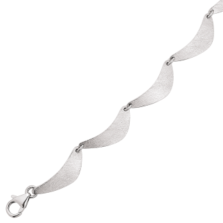 Støvring Design Sølv Armbånd med Buet Matte Led 15254001