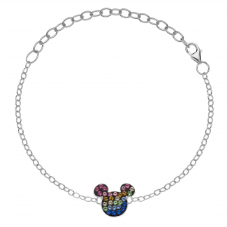 Disney Micky Mouse Armbånd i Sølv med Farvet Zirkonia 15333001