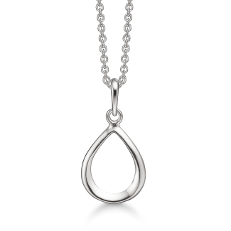 Støvring Design Rhodineret Sølv Halskæde i Dråbe Form 16148537