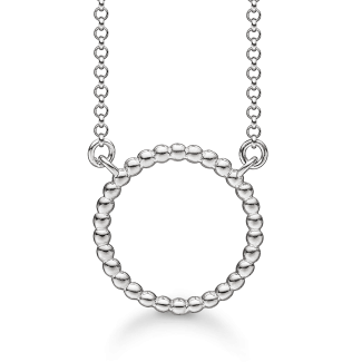 Støvring Design Lang Rhodineret Sølv Prikket Cirkel Collier 16190063