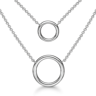 Støvring Design Sølv 2 i 1 Halskæde med Cirkler 16239092