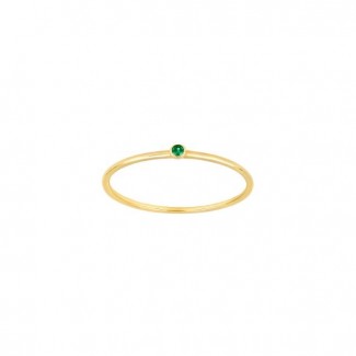 Siersbøl 8kt Guld Ring med Grøn Zirkonia 10830380300