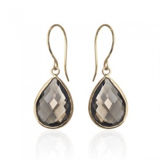 Susanne Friis Bjørner 14kt guld ørehænger Smoky Quartz 3430-5-108