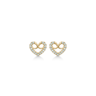 Støvring Design 8kt Guld Hjerte Ørestik med Evigheds tegn 60242792