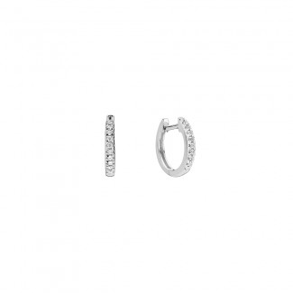 Lund Copenhagen 14kt Hvidgulds Creol med Diamanter 609837-0,10