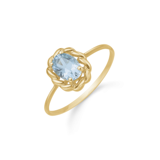 Støvring design 8kt Guld Ring med Himmelblå Topas 62205041