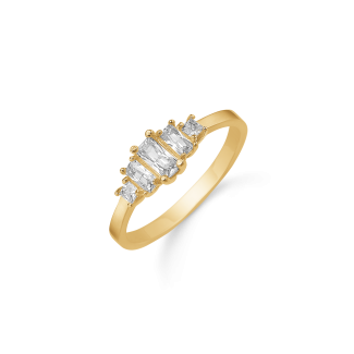Støvring Design 8kt Guld Ring med Baguette Slebet zirkonia 62251965